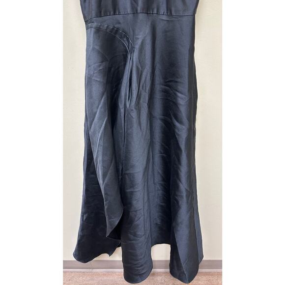 Badgley Mischka Navy Blue Black Wedding High Low Gown Dress Size 10 Flawed - Picture 7 of 16